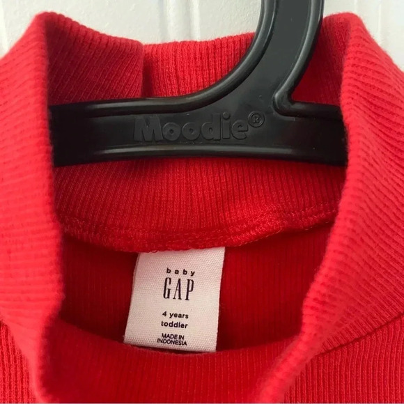 Baby Gap Mock Turtle Neck Red Long-sleeve Ribbed Top 4Y NWT - Picture 2 of 4